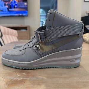 WOMEN'S Size 8.5 - Nike AIR  LUNAR FORCE 1  Sky Hi Gray NO BOX Missing 1 Lace